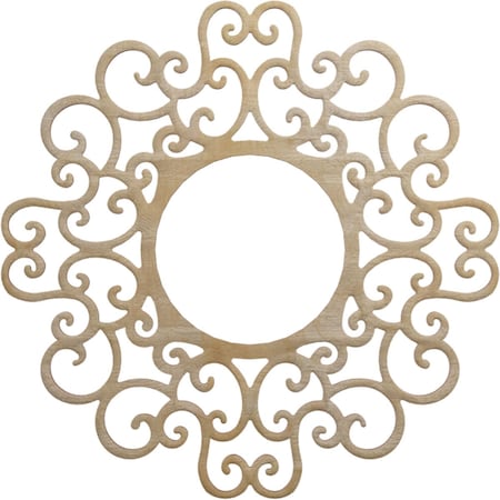 Ekena Millwork Reims Wood Fretwork Pierced Ceiling Medallion, Birch, 22"OD x 8 3/8"ID x 1/4"T CMWP22X22X0250REBI